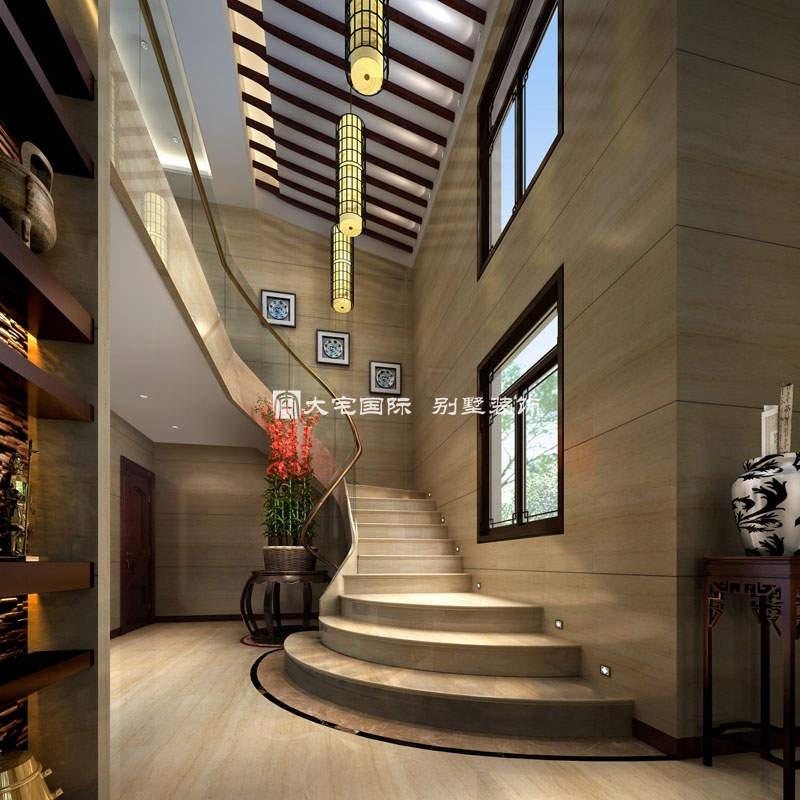 中式别墅设计效果图，注重细节之处。