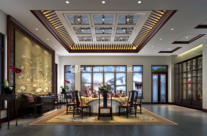 中式别墅设计效果图，力求展现出古典风韵。