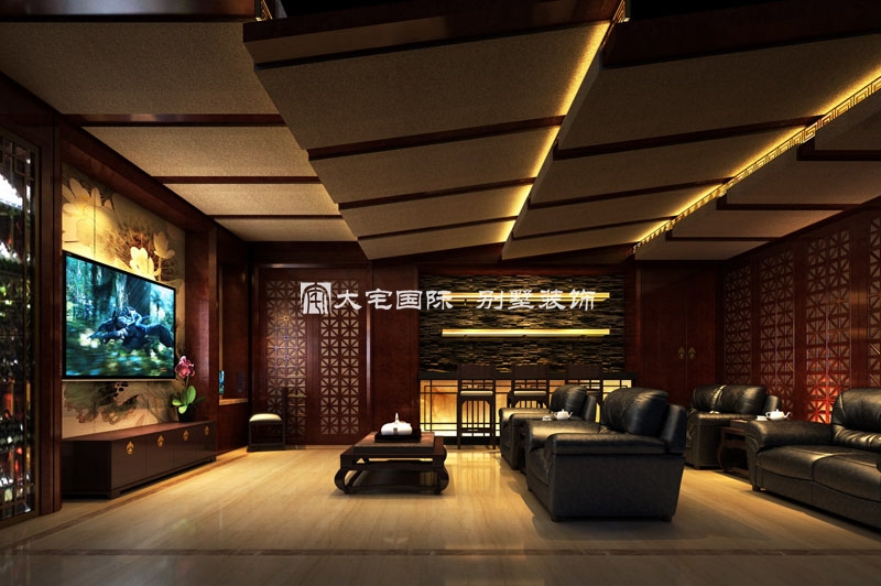 中式别墅设计效果图，凸显出中式文化。