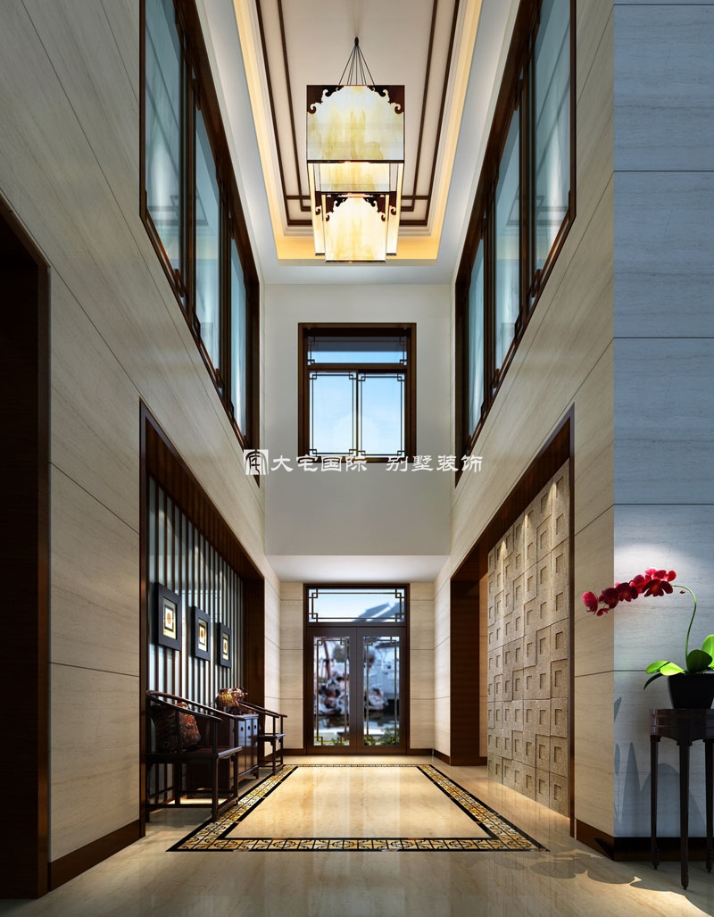 中式别墅设计效果图，注重安全事宜。