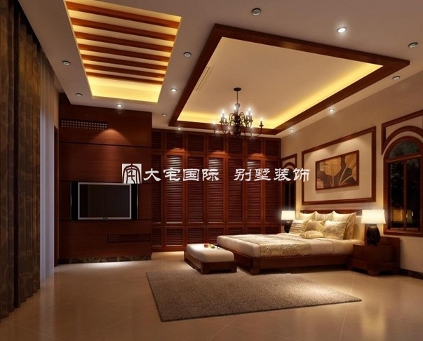 全景展示别墅卧室室内设计效果