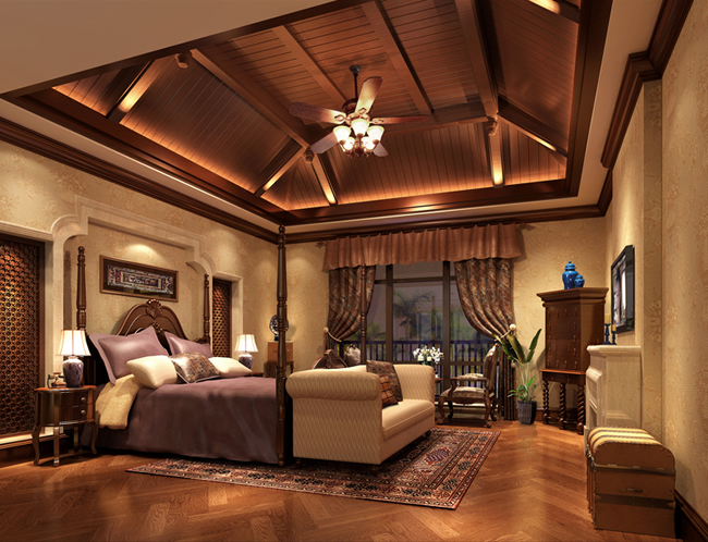 卧室美式风格别墅效果图借鉴