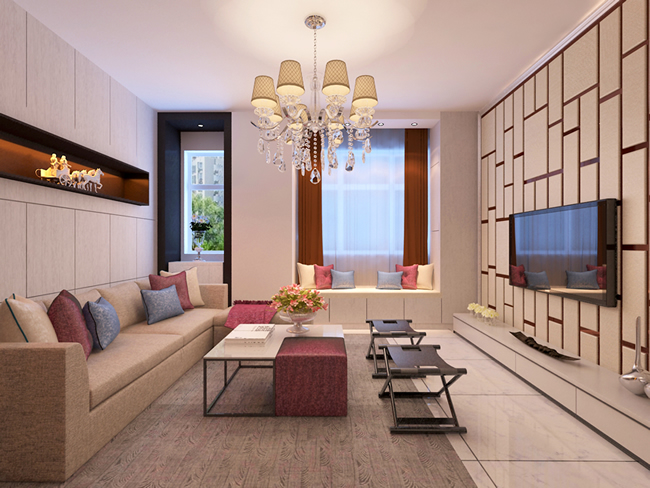  现代简中式别墅装修，注重以人为本的设计原则。