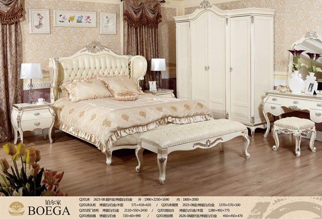 别墅装修欧式风格卧室家居软装图