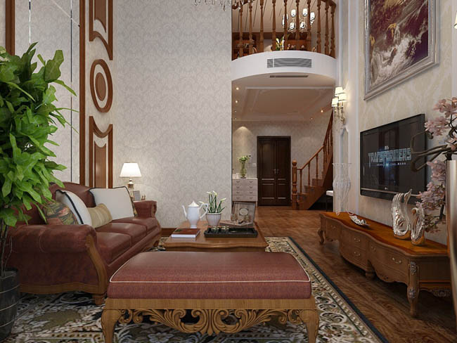 别墅客厅装修效果，打造出经典的韵味。